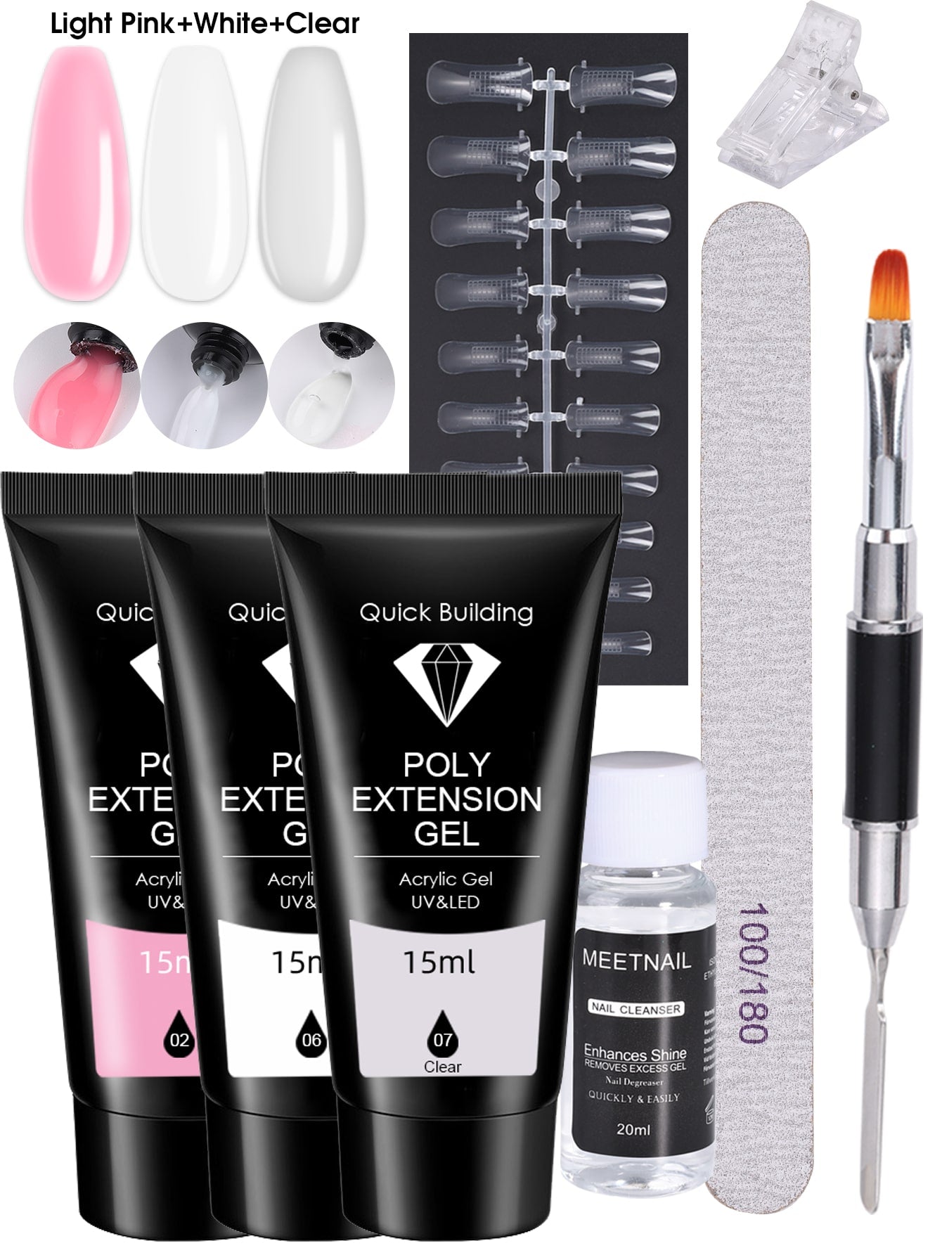 {{ GelPolish_USA }} {{ magnetic_gelpolish}} 8Pcs Set {{ Gelpolish_usa}} {{ Gel_polish}} 8pcs Poly Nail Extension Gel Kit - {{ UV_Drying_machine}} - {{ Powerful_LED_Nail_Dryer}} {{ Gelish }} {{Gel_nail_polish}} {{ Orly}}