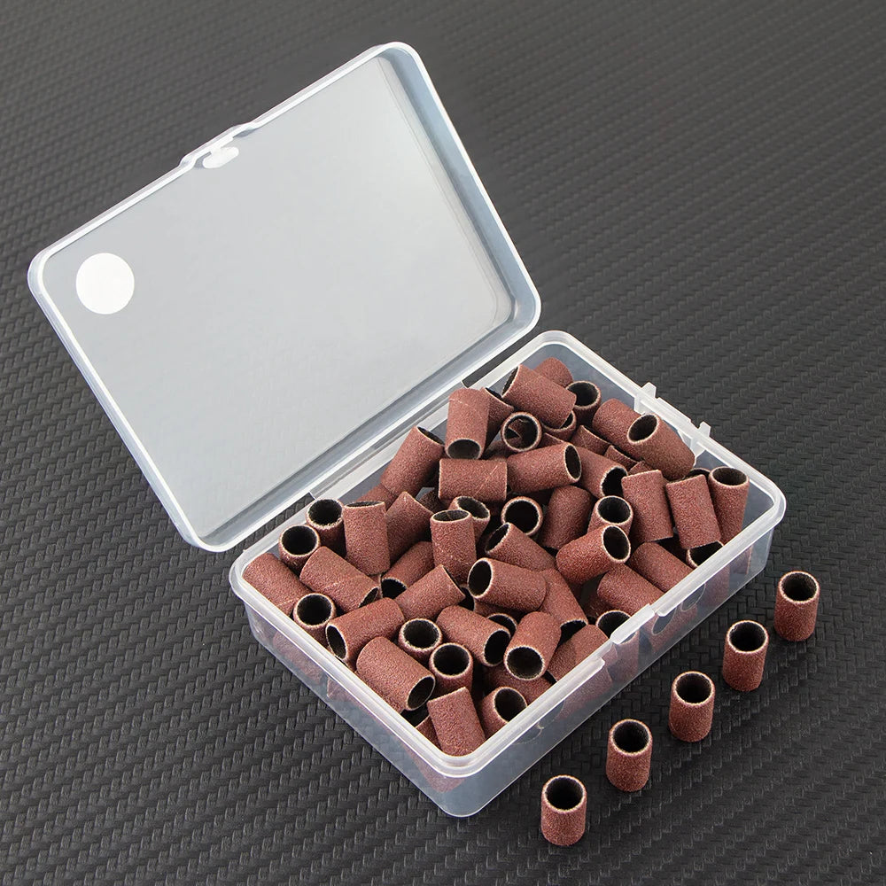 {{ GelPolish_USA }} {{ magnetic_gelpolish}} 180 grit brown {{ Gelpolish_usa}} {{ Gel_polish}} 100pcs Nail Drill Bits Sanding Bands for Electric Drill - {{ UV_Drying_machine}} - {{ Powerful_LED_Nail_Dryer}} {{ Gelish }} {{Gel_nail_polish}} {{ Orly}}