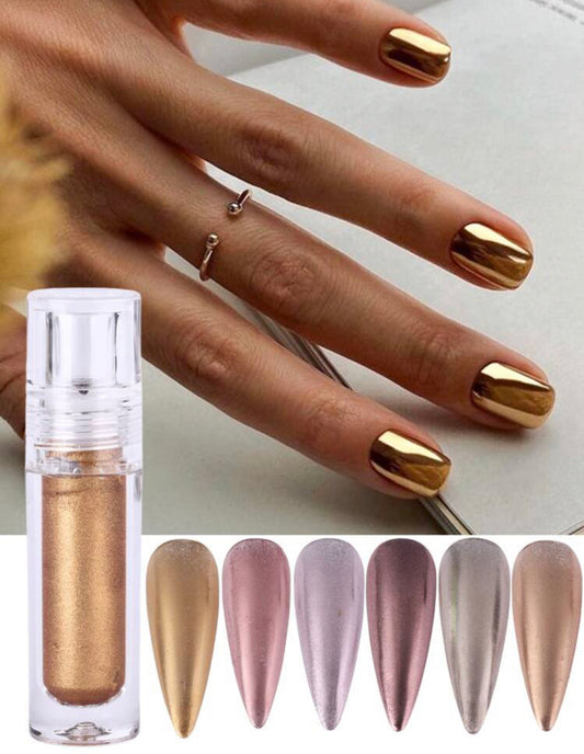 {{ GelPolish_USA }} {{ magnetic_gelpolish}} 6pcs Set - Bronze {{ Gelpolish_usa}} {{ Gel_polish}} High Pigment Liquid Chrome Polish - {{ UV_Drying_machine}} - {{ Powerful_LED_Nail_Dryer}} {{ Gelish }} {{Gel_nail_polish}} {{ Orly}}