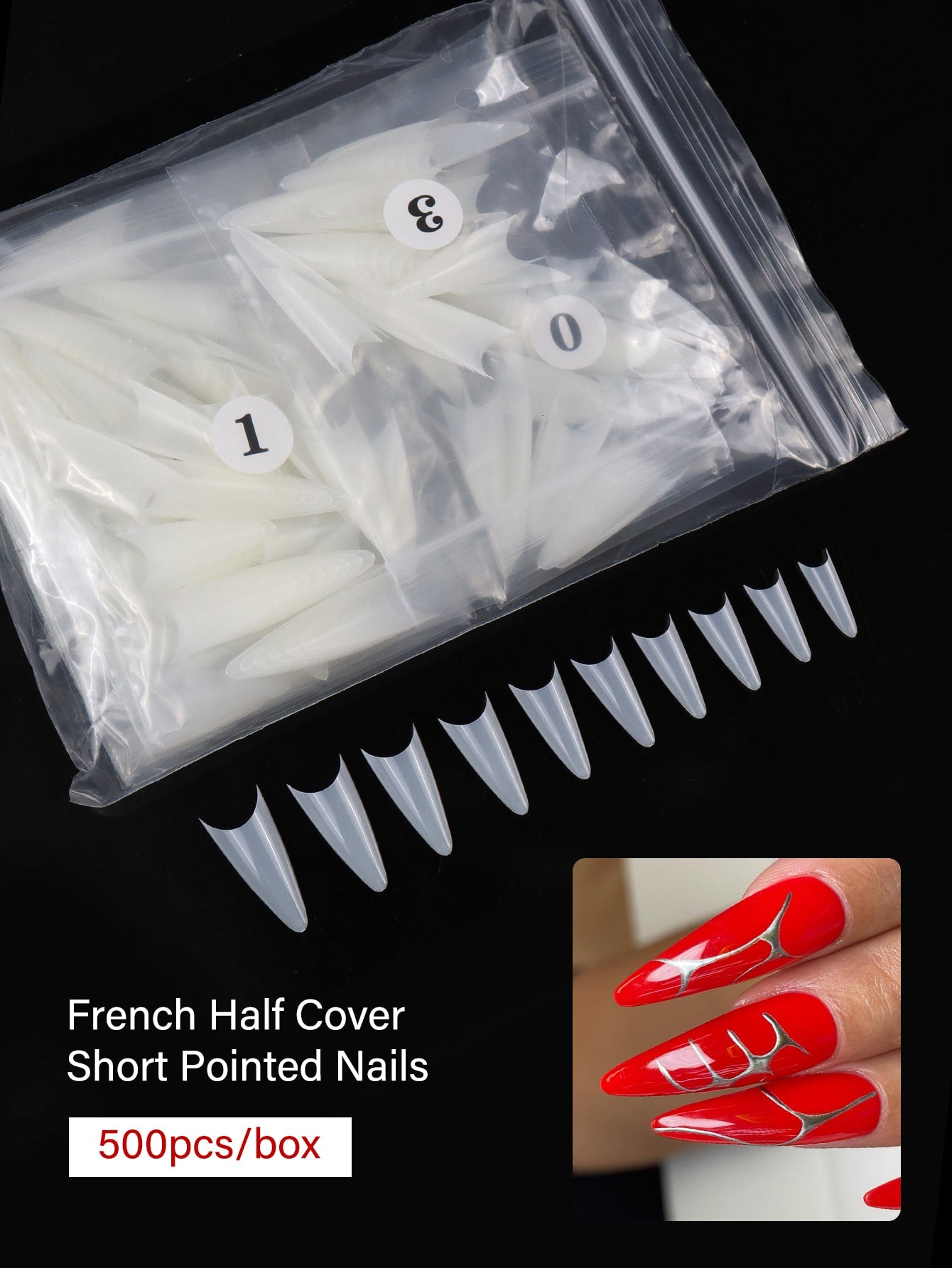 500pcs/Box Natural Style Nail Artificial Tips
