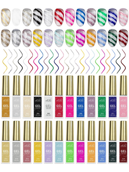 12ml (Large Capacity) Nail Art Gel Liner Set - 24 Colors