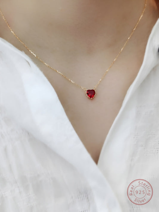 {{ GelPolish_USA }} {{ magnetic_gelpolish}} one-size {{ Gelpolish_usa}} {{ Gel_polish}} 1pc Fashionable S925 Silver Inlaid Red Heart Shaped Gemstone Pendant Necklace, Perfect For Daily Wear, Date And As A Gift For Girlfriend - {{ UV_Drying_machine}} - {{ Powerful_LED_Nail_Dryer}} {{ Gelish }} {{Gel_nail_polish}} {{ Orly}}