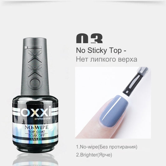 {{ GelPolish_USA }} {{ magnetic_gelpolish}} 15ml No-Wipe Top Coat / USA {{ Gelpolish_usa}} {{ Gel_polish}} OXXI 15ml Gel Top Coat - Rubber Base - Self Leveling Gel - {{ UV_Drying_machine}} - {{ Powerful_LED_Nail_Dryer}} {{ Gelish }} {{Gel_nail_polish}} {{ Orly}}