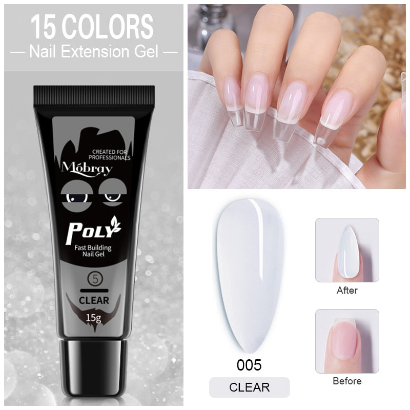 {{ GelPolish_USA }} GelPolish USA 15ml-005 Clear GelPolish USA polygel 15ML Poly Nail Gel For Nail Extension Tube - {{ UV_Drying_machine}} - {{ Powerful_LED_Nail_Dryer}} {{ Gelish }} {{Gel_nail_polish}} {{ Gel_polish }}