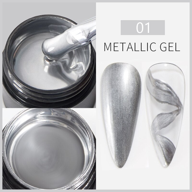 Home, PUENTE Quick Extension Nail Gel Polish  Metal gel Silver, GelPolish USA